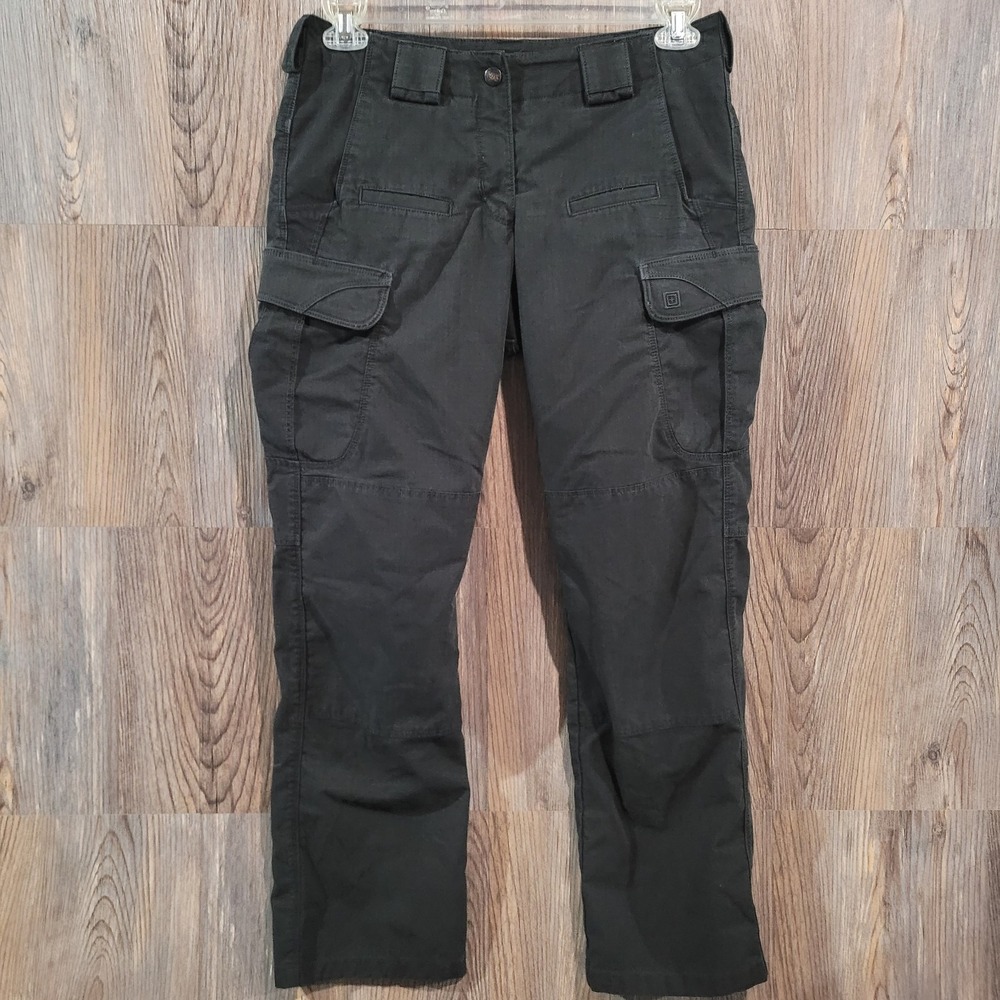 5.11 Tactical Women's Stryke Cargo Pants Sz 8 Black Straight Leg Durable Outdoor